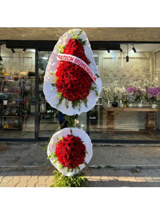 180 Adet Gerbera İle Hazırlanmış Çif Göbek Açılış Düğün Çelengi